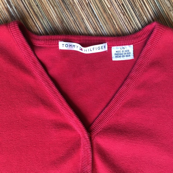 Vintage 1999 Tommy Hilfiger Thermal Shirt Red Card - Picture 5 of 14
